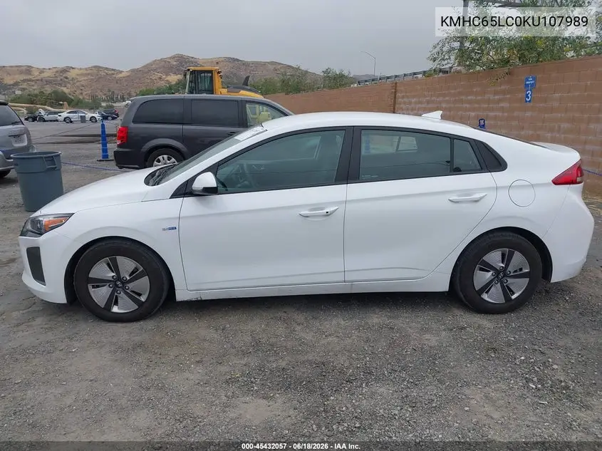 2019 Hyundai Ioniq Hybrid Blue VIN: KMHC65LC0KU107989 Lot: 45432057