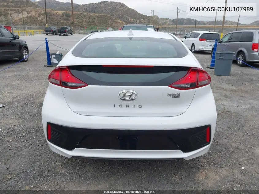 2019 Hyundai Ioniq Hybrid Blue VIN: KMHC65LC0KU107989 Lot: 45432057