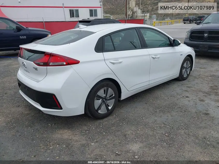 2019 Hyundai Ioniq Hybrid Blue VIN: KMHC65LC0KU107989 Lot: 45432057