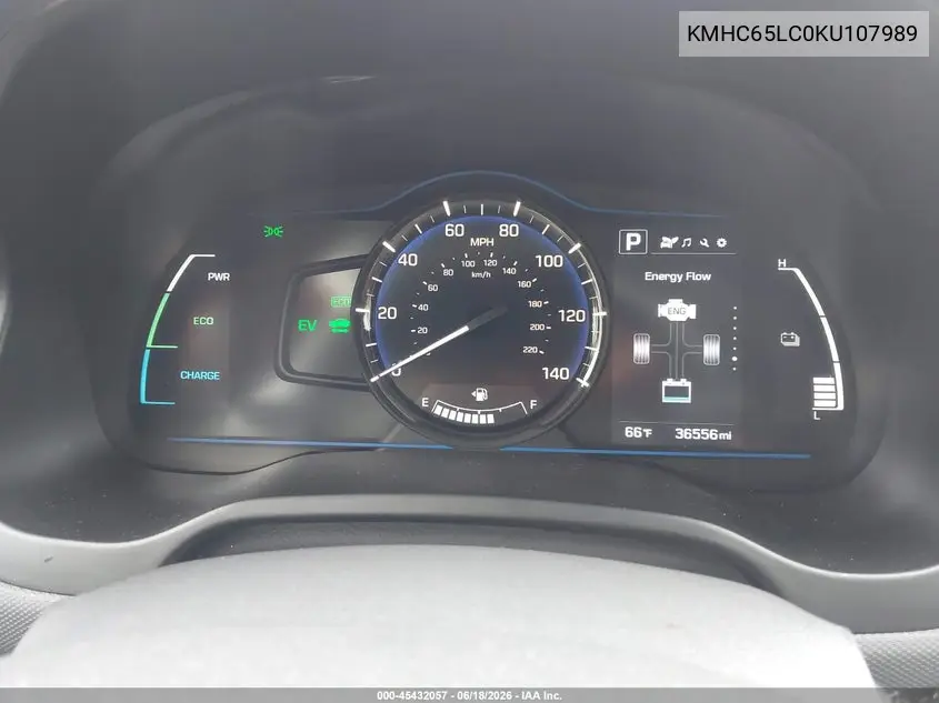 2019 Hyundai Ioniq Hybrid Blue VIN: KMHC65LC0KU107989 Lot: 45432057