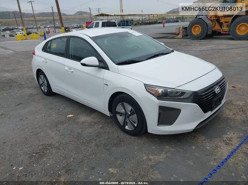 2019 Hyundai Ioniq Hybrid Blue VIN: KMHC65LC2KU108013 Lot: 45445695