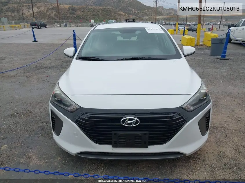 2019 Hyundai Ioniq Hybrid Blue VIN: KMHC65LC2KU108013 Lot: 45445695