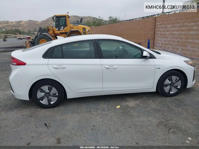 2019 Hyundai Ioniq Hybrid Blue VIN: KMHC65LC2KU108013 Lot: 45445695