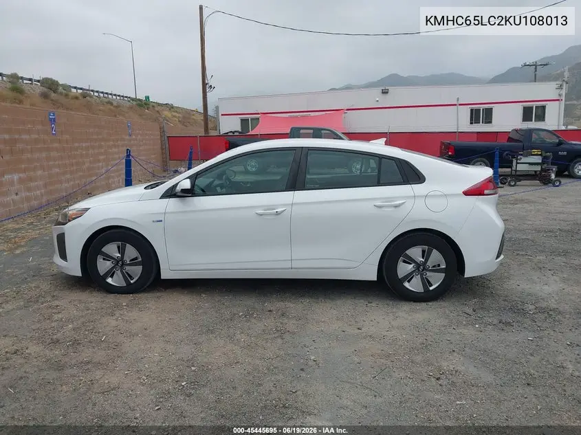 2019 Hyundai Ioniq Hybrid Blue VIN: KMHC65LC2KU108013 Lot: 45445695