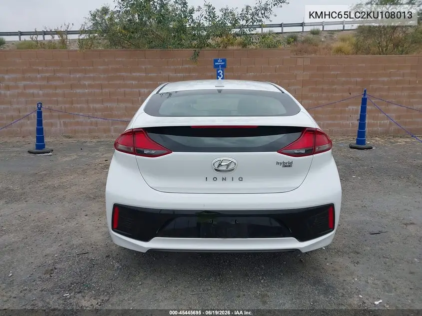 2019 Hyundai Ioniq Hybrid Blue VIN: KMHC65LC2KU108013 Lot: 45445695