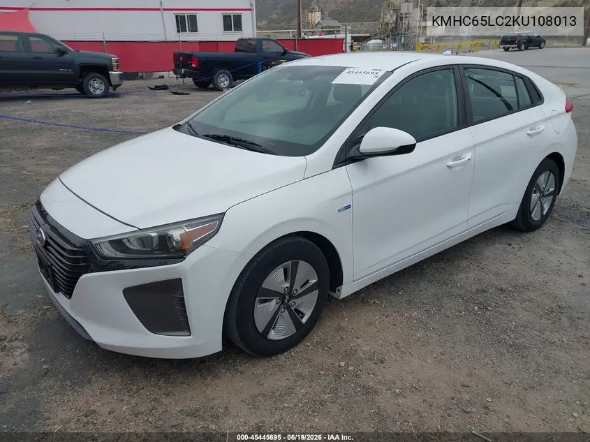 2019 Hyundai Ioniq Hybrid Blue VIN: KMHC65LC2KU108013 Lot: 45445695