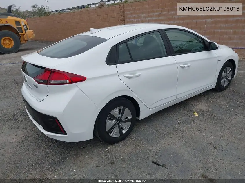 2019 Hyundai Ioniq Hybrid Blue VIN: KMHC65LC2KU108013 Lot: 45445695