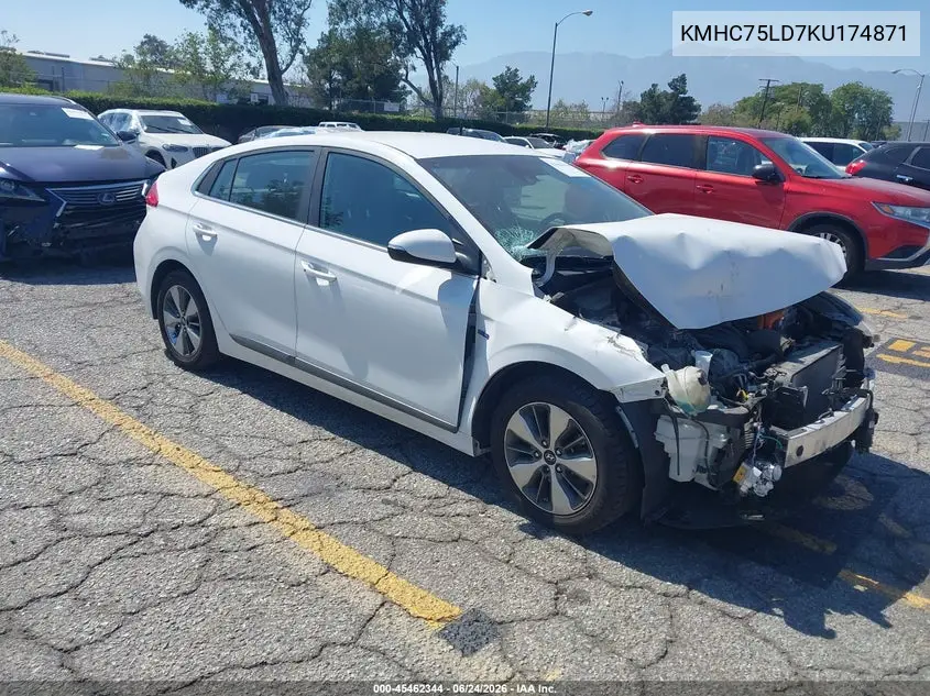 2019 Hyundai Ioniq Plug-In Hybrid Limited VIN: KMHC75LD7KU174871 Lot: 45462344