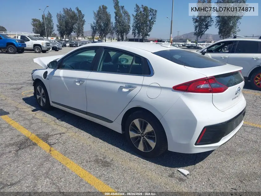 2019 Hyundai Ioniq Plug-In Hybrid Limited VIN: KMHC75LD7KU174871 Lot: 45462344