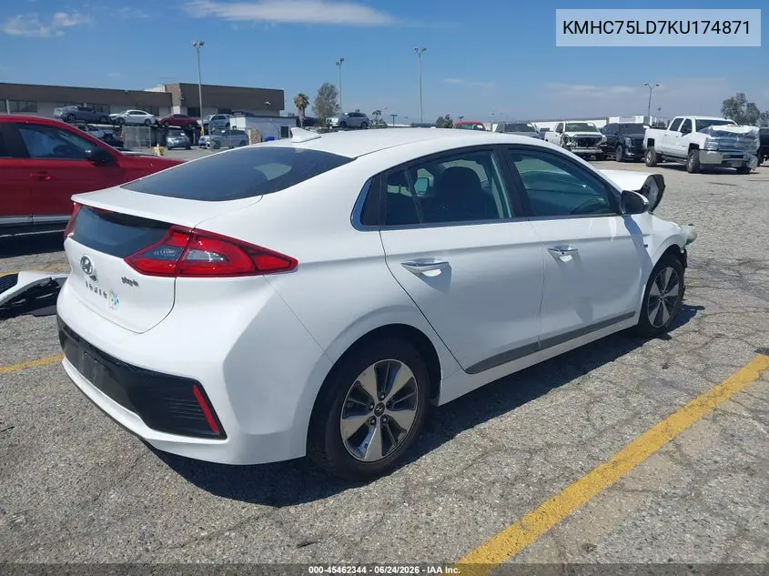2019 Hyundai Ioniq Plug-In Hybrid Limited VIN: KMHC75LD7KU174871 Lot: 45462344