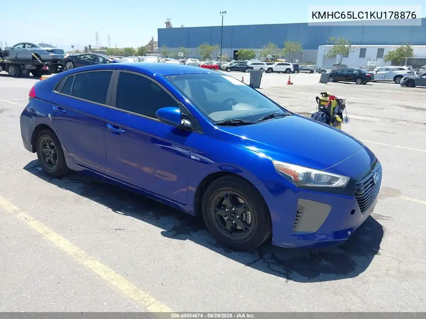 2019 Hyundai Ioniq Hybrid Blue VIN: KMHC65LC1KU178876 Lot: 45504874