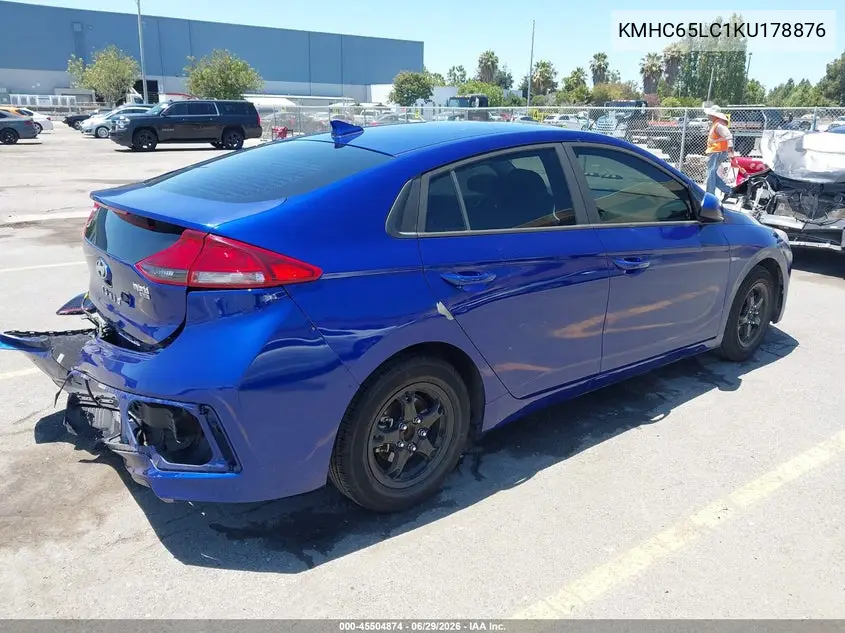 2019 Hyundai Ioniq Hybrid Blue VIN: KMHC65LC1KU178876 Lot: 45504874