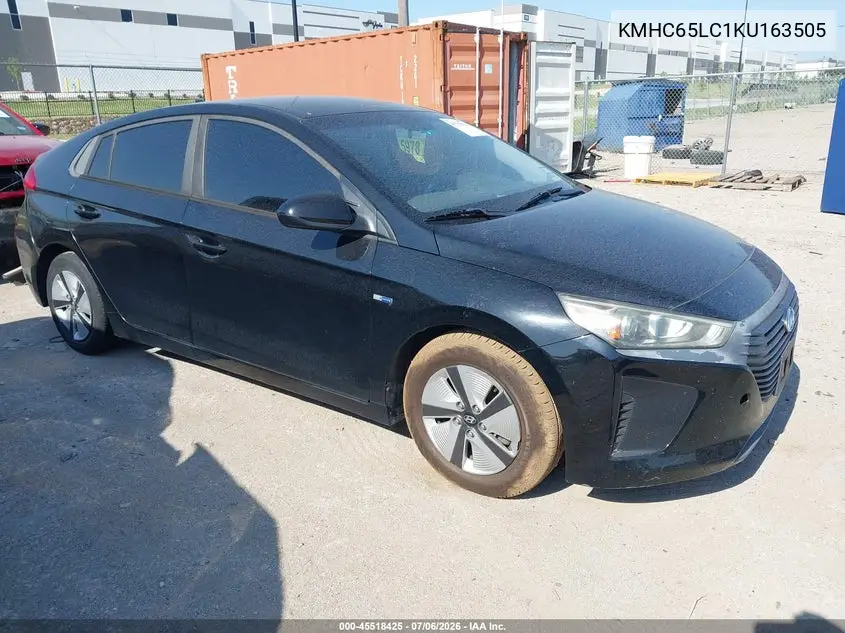 2019 Hyundai Ioniq Hybrid Blue VIN: KMHC65LC1KU163505 Lot: 45518425