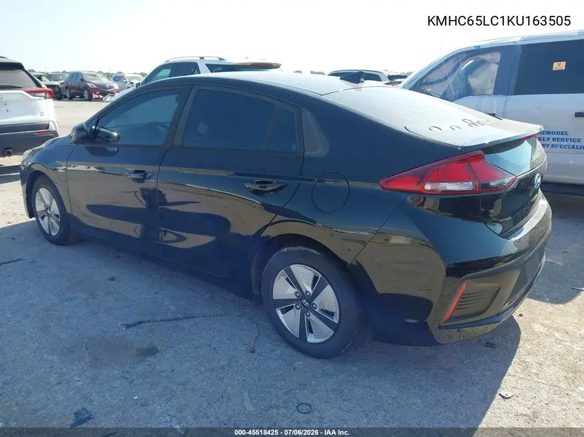 2019 Hyundai Ioniq Hybrid Blue VIN: KMHC65LC1KU163505 Lot: 45518425