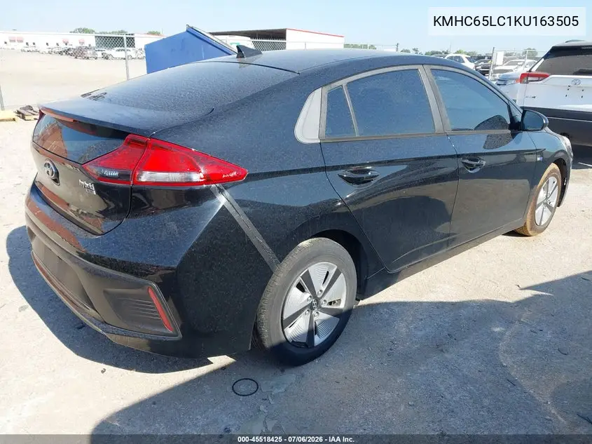 2019 Hyundai Ioniq Hybrid Blue VIN: KMHC65LC1KU163505 Lot: 45518425