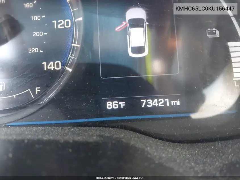 2019 Hyundai Ioniq Hybrid Blue VIN: KMHC65LC0KU156447 Lot: 45528223