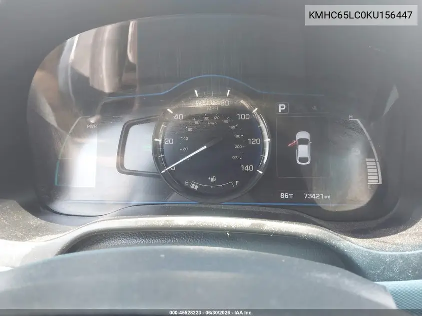 2019 Hyundai Ioniq Hybrid Blue VIN: KMHC65LC0KU156447 Lot: 45528223
