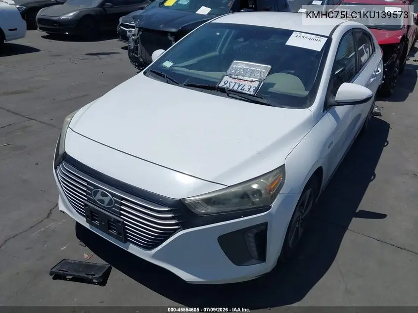 2019 Hyundai Ioniq Hybrid Sel VIN: KMHC75LC1KU139573 Lot: 45554605