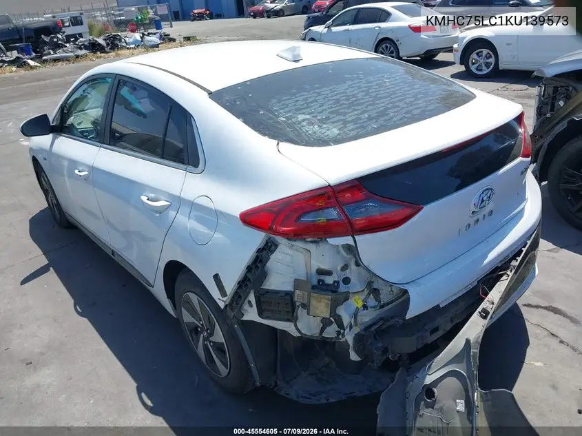 2019 Hyundai Ioniq Hybrid Sel VIN: KMHC75LC1KU139573 Lot: 45554605
