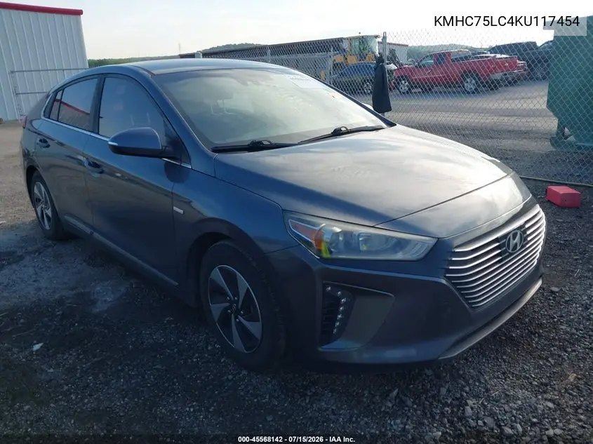 2019 Hyundai Ioniq Hybrid Sel VIN: KMHC75LC4KU117454 Lot: 45568142