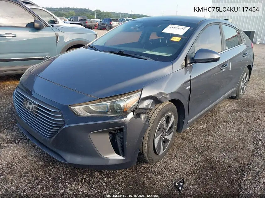 2019 Hyundai Ioniq Hybrid Sel VIN: KMHC75LC4KU117454 Lot: 45568142