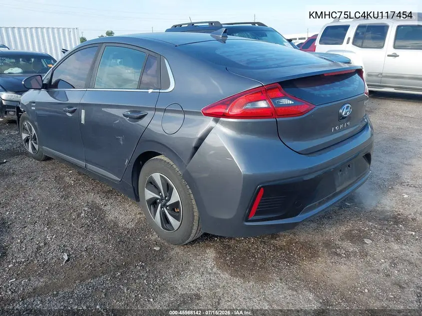 2019 Hyundai Ioniq Hybrid Sel VIN: KMHC75LC4KU117454 Lot: 45568142