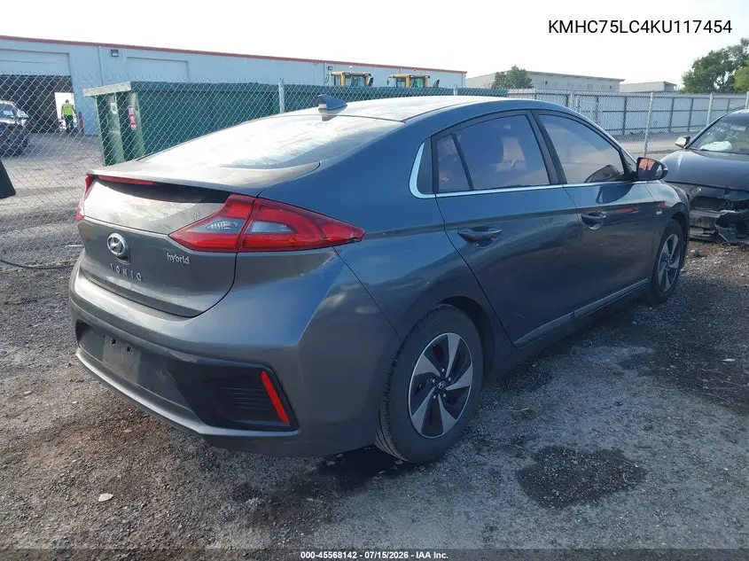 2019 Hyundai Ioniq Hybrid Sel VIN: KMHC75LC4KU117454 Lot: 45568142