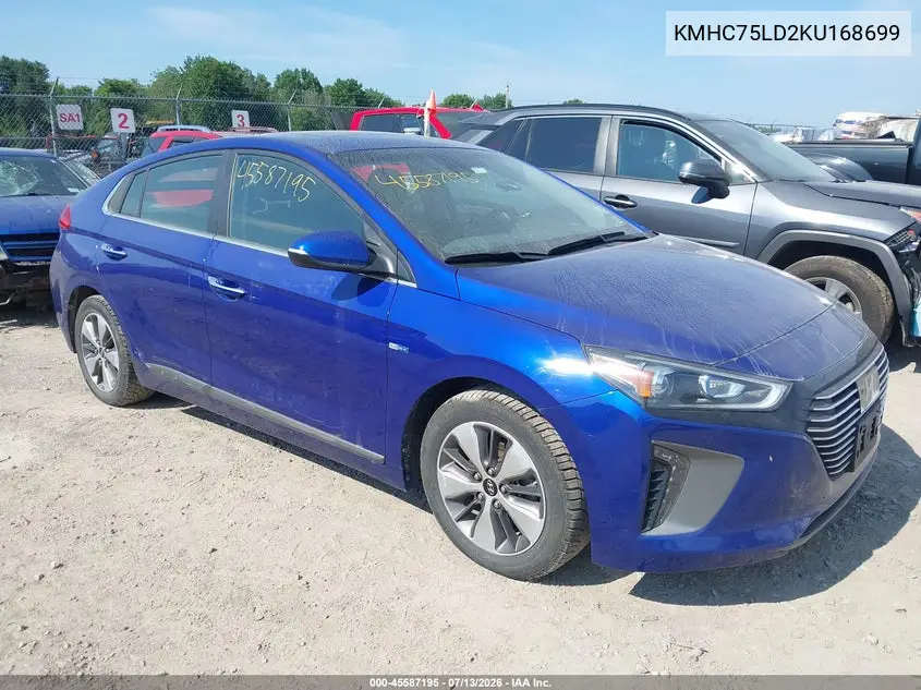 2019 Hyundai Ioniq Plug-In Hybrid Limited VIN: KMHC75LD2KU168699 Lot: 45587195