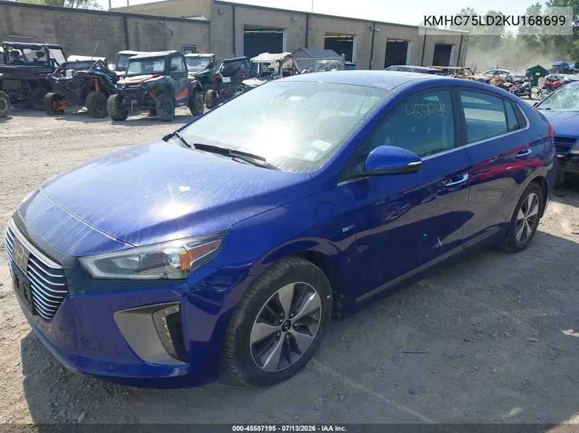 2019 Hyundai Ioniq Plug-In Hybrid Limited VIN: KMHC75LD2KU168699 Lot: 45587195