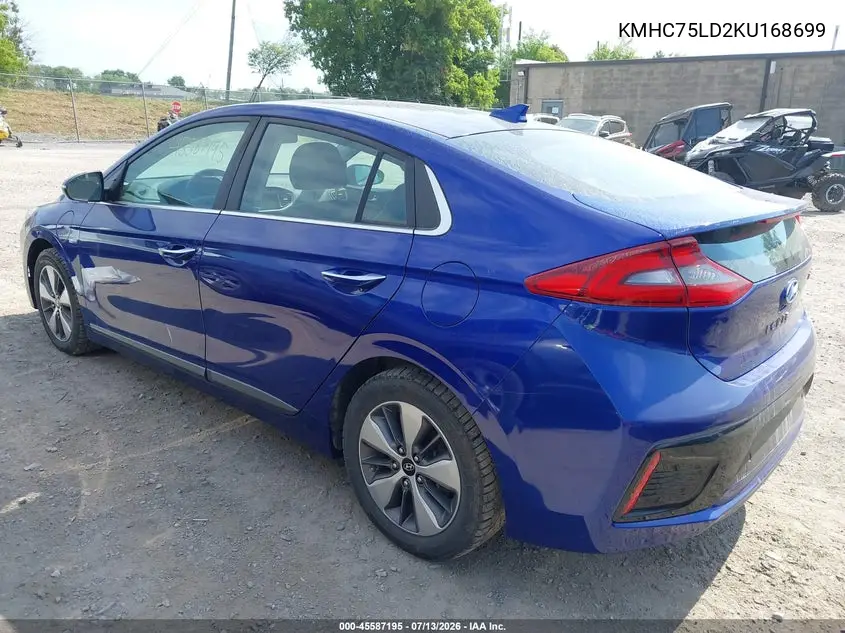 2019 Hyundai Ioniq Plug-In Hybrid Limited VIN: KMHC75LD2KU168699 Lot: 45587195
