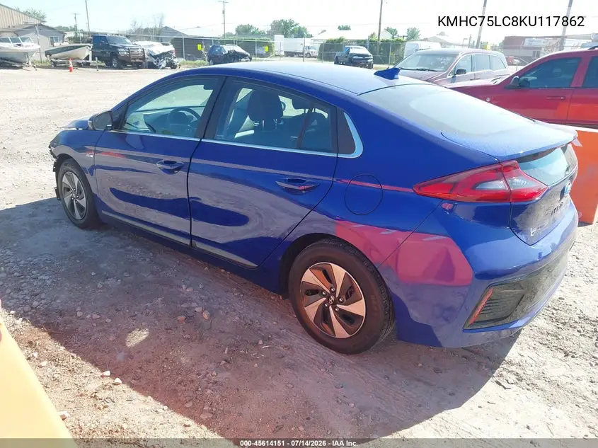 2019 Hyundai Ioniq Hybrid Sel VIN: KMHC75LC8KU117862 Lot: 45614151