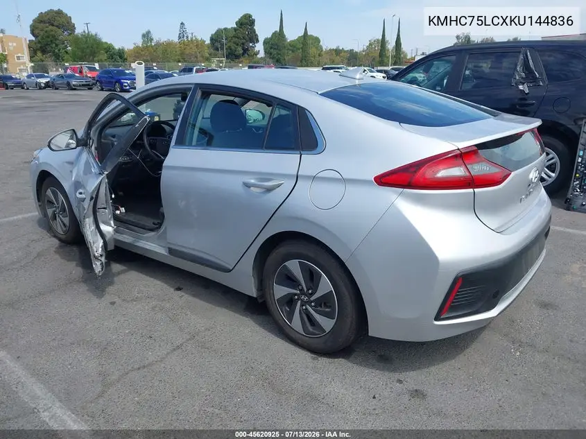 2019 Hyundai Ioniq Hybrid Sel VIN: KMHC75LCXKU144836 Lot: 45620925