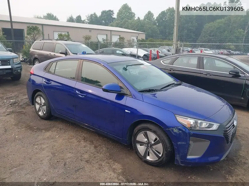 2019 Hyundai Ioniq Hybrid Blue VIN: KMHC65LC6KU139605 Lot: 45653984
