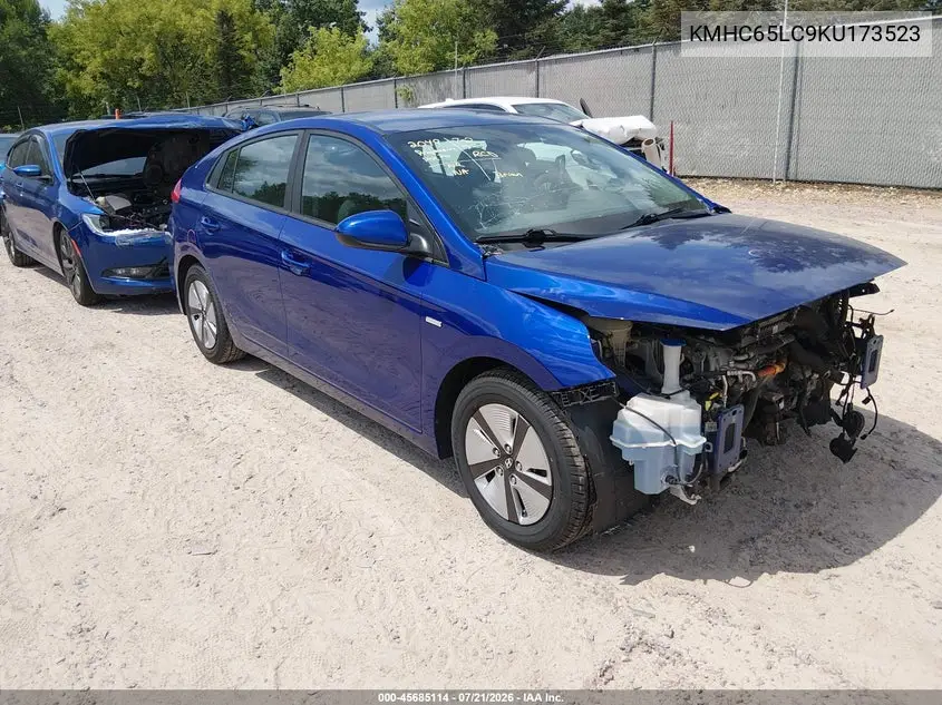 2019 Hyundai Ioniq Hybrid Blue VIN: KMHC65LC9KU173523 Lot: 45685114