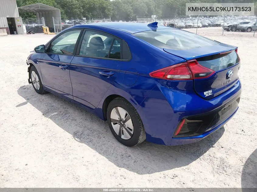 2019 Hyundai Ioniq Hybrid Blue VIN: KMHC65LC9KU173523 Lot: 45685114