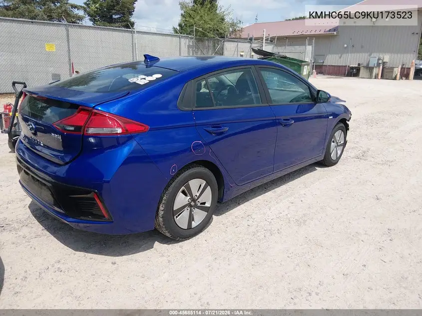 2019 Hyundai Ioniq Hybrid Blue VIN: KMHC65LC9KU173523 Lot: 45685114
