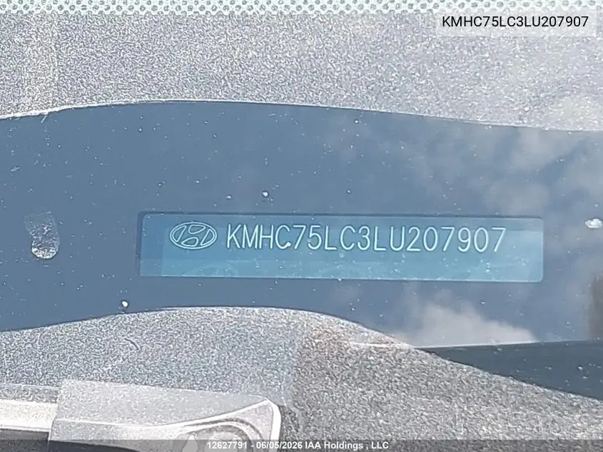 2020 Hyundai Ioniq VIN: KMHC75LC3LU207907 Lot: 12627791
