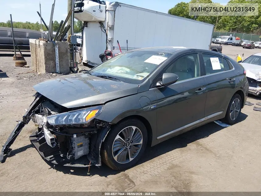2020 Hyundai Ioniq Plug-In Hybrid Sel VIN: KMHC75LD4LU231349 Lot: 45317844