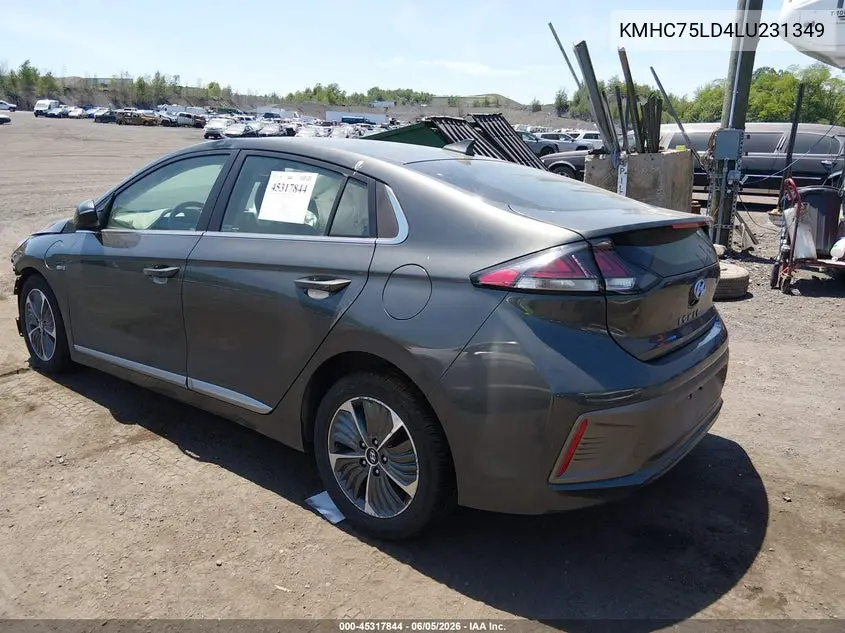 2020 Hyundai Ioniq Plug-In Hybrid Sel VIN: KMHC75LD4LU231349 Lot: 45317844
