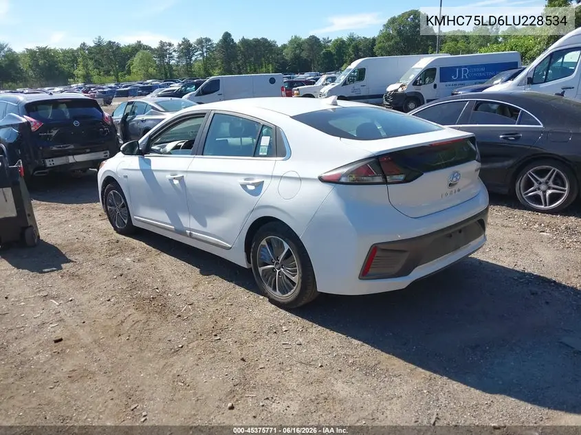 2020 Hyundai Ioniq Plug-In Hybrid Sel VIN: KMHC75LD6LU228534 Lot: 45375771
