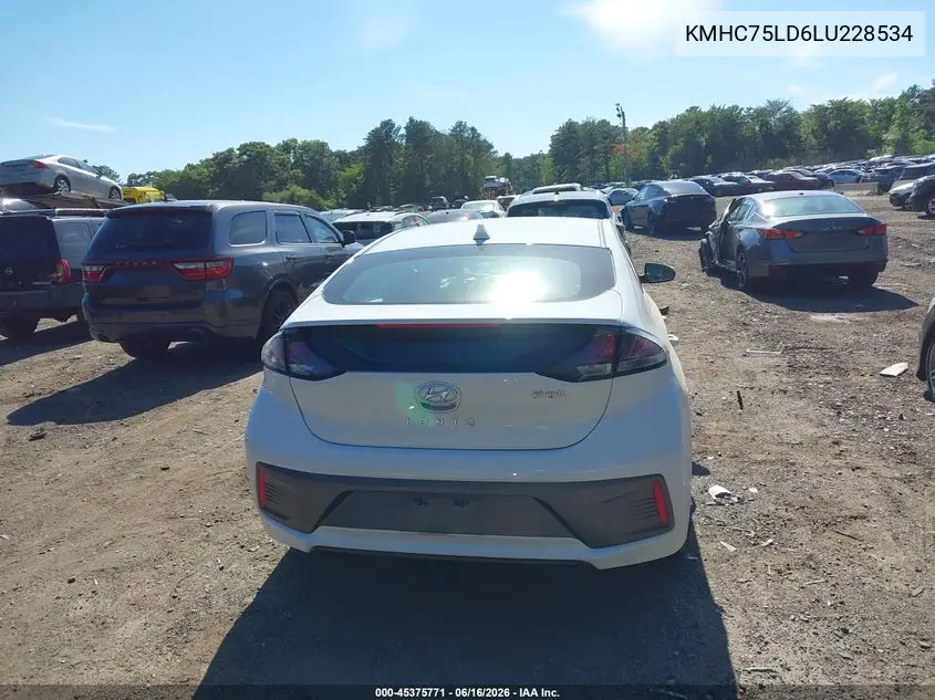 2020 Hyundai Ioniq Plug-In Hybrid Sel VIN: KMHC75LD6LU228534 Lot: 45375771