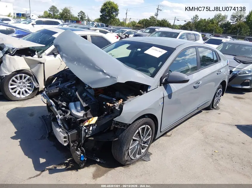 2020 Hyundai Ioniq Electric Se VIN: KMHC75LJ8LU074138 Lot: 45381301