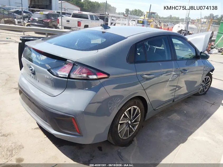2020 Hyundai Ioniq Electric Se VIN: KMHC75LJ8LU074138 Lot: 45381301
