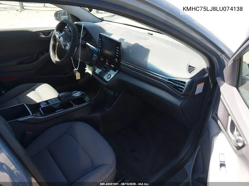 2020 Hyundai Ioniq Electric Se VIN: KMHC75LJ8LU074138 Lot: 45381301
