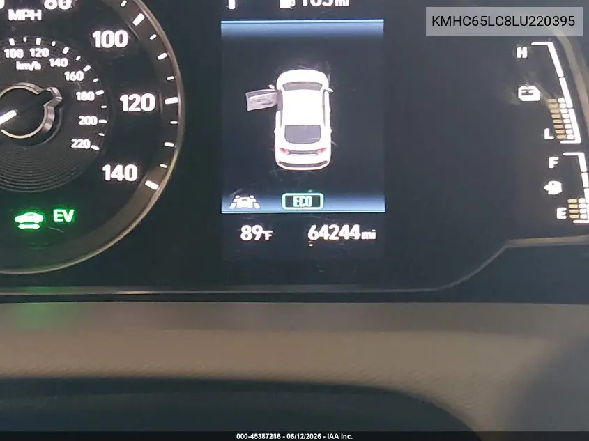 2020 Hyundai Ioniq Hybrid Blue VIN: KMHC65LC8LU220395 Lot: 45387216