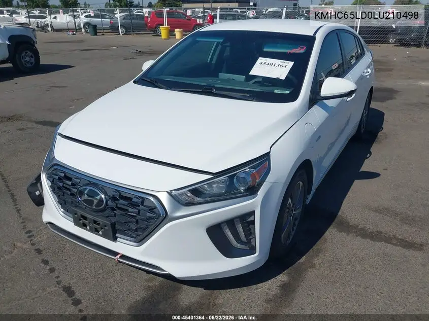 2020 Hyundai Ioniq Plug-In Hybrid Se VIN: KMHC65LD0LU210498 Lot: 45401364