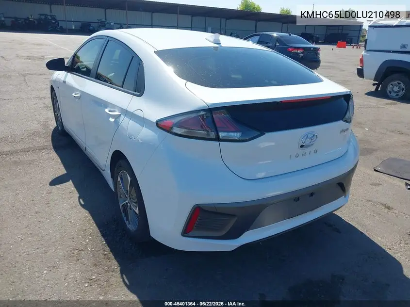2020 Hyundai Ioniq Plug-In Hybrid Se VIN: KMHC65LD0LU210498 Lot: 45401364