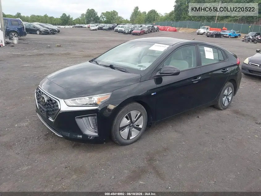 2020 Hyundai Ioniq Hybrid Blue VIN: KMHC65LC0LU220522 Lot: 45416992