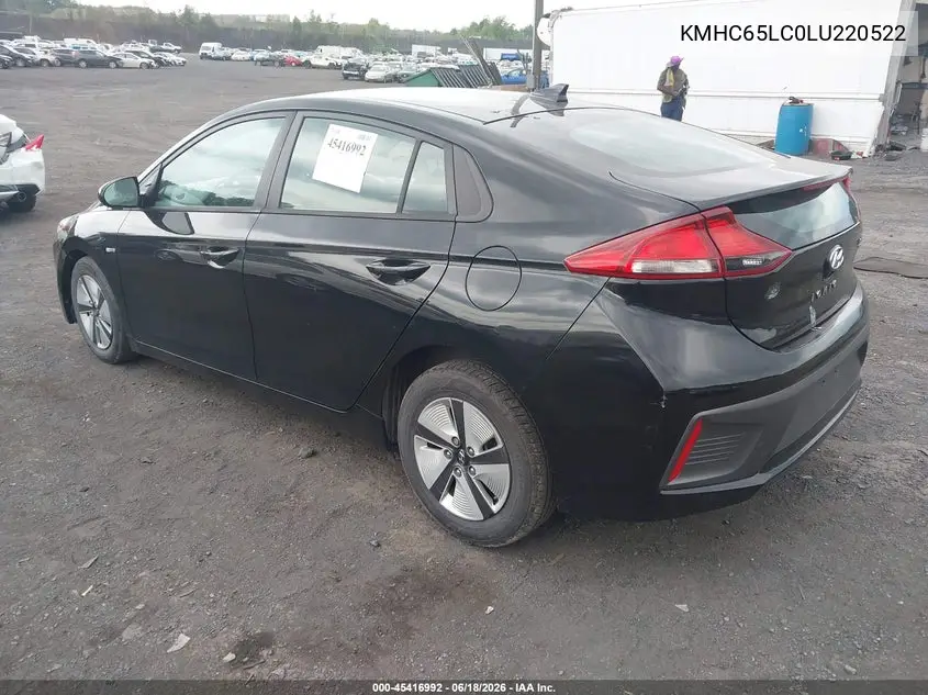 2020 Hyundai Ioniq Hybrid Blue VIN: KMHC65LC0LU220522 Lot: 45416992