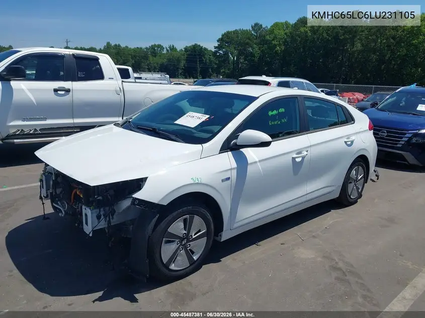 2020 Hyundai Ioniq Hybrid Blue VIN: KMHC65LC6LU231105 Lot: 45487381